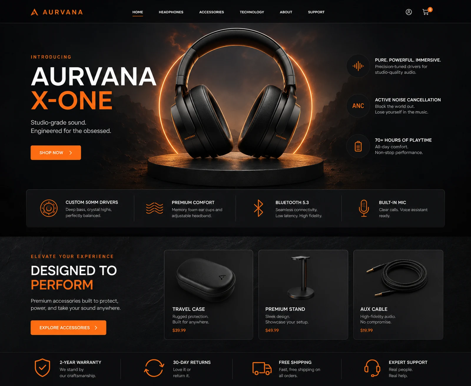 Premium technology product website design preview