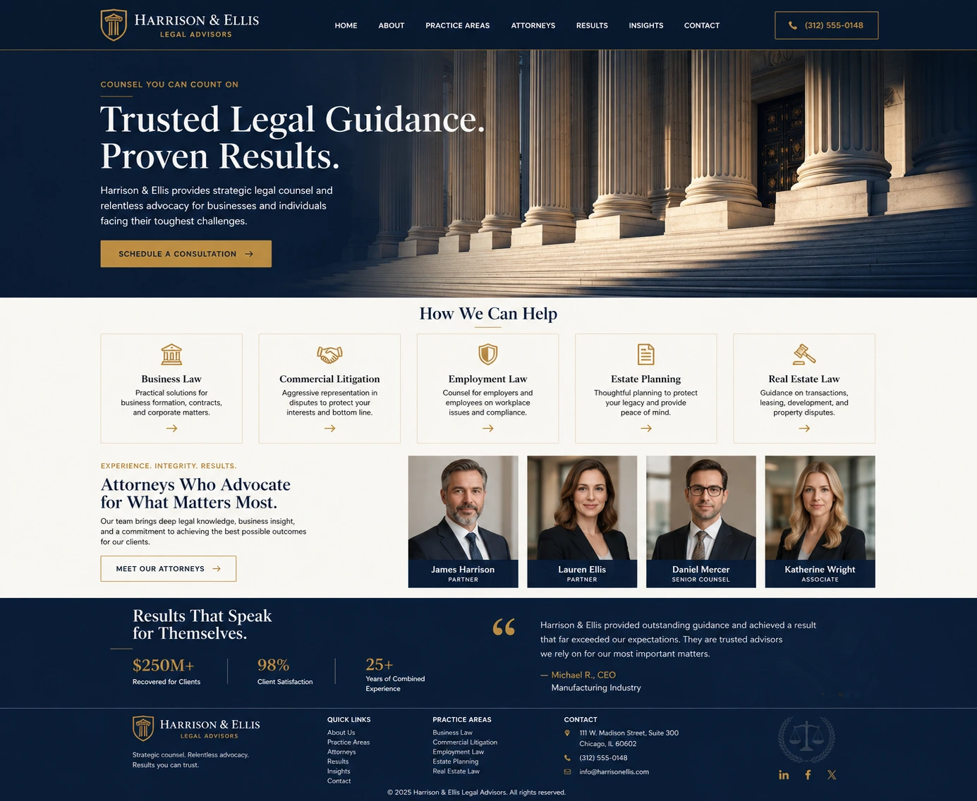 Premium legal website design preview